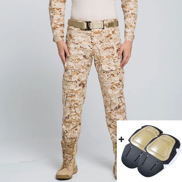 Tactical Pants Military Cargo Pants Men Knee Pad SWAT Army Airsoft Camouflage Clothes Hunter Field Combat Trouser Woodland