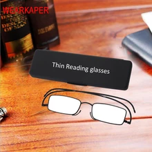 WEARKAPER мини складной сплав рамка очки для чтения для женщин и мужчин портативный контейнер очки для пресбиопии с чехлом+ 1,0 до 4