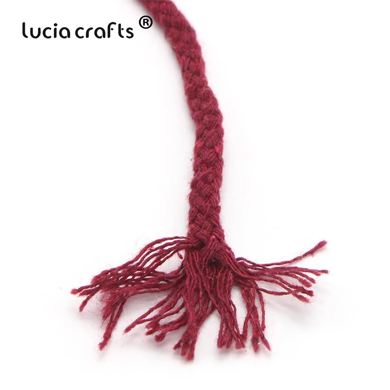 Lucia crafts, 5 м/22 м, разноцветные хлопковые шнуры, плетеная веревка, декоративный шнурок, шнурок, DIY, аксессуары для дома ручной работы W0210