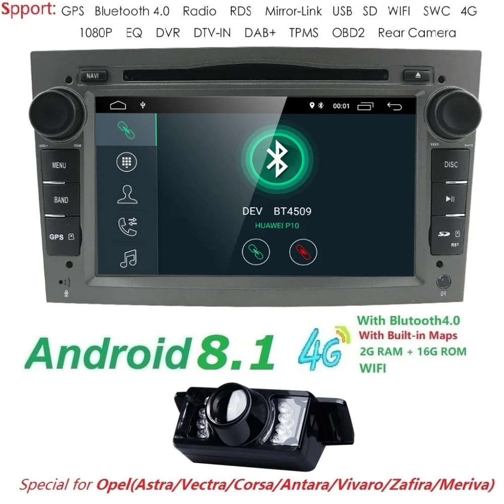 Android 8.1 Quad Core Car Radio Multimedia Player 16GB+2GB for Opel Astra Corsa Zafira Vivaro Meriva Vectra with GPS Navi WIFI