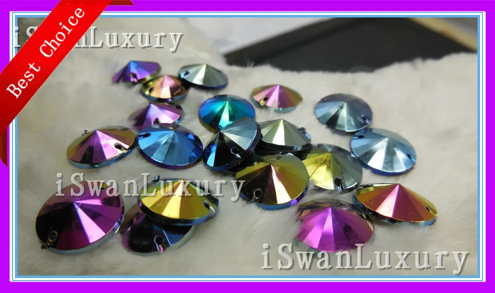 Round 16mm Multi Color Flatback Crystals Diamante Loose Beads Accessories Strass Stones Sew-on Rhinestones Flat back | Дом и сад