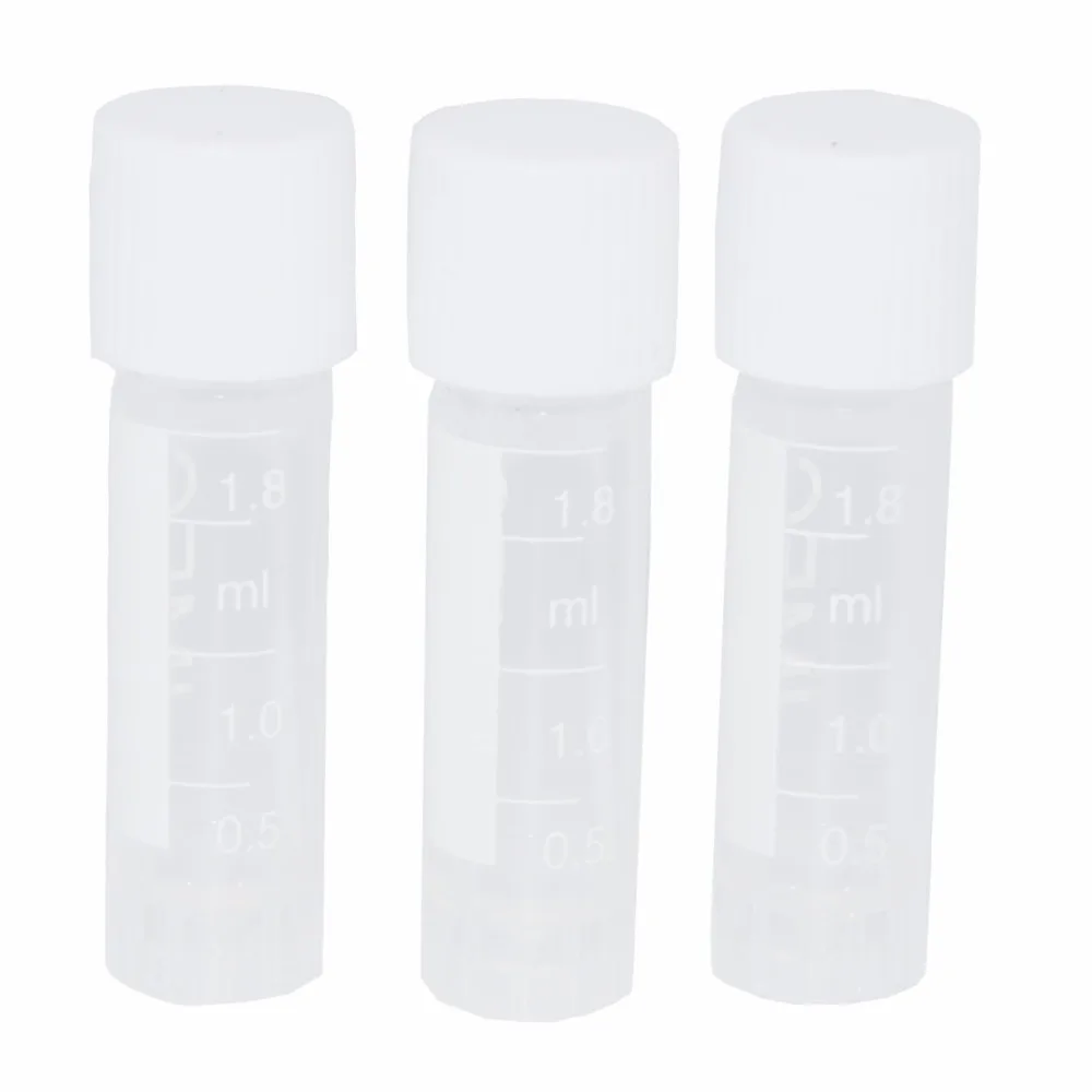 100 PCS 1.8ml Science Lab Microcentrifuge Tubes Clear Plastic Test Tubes Centrifuge with Colorful Caps