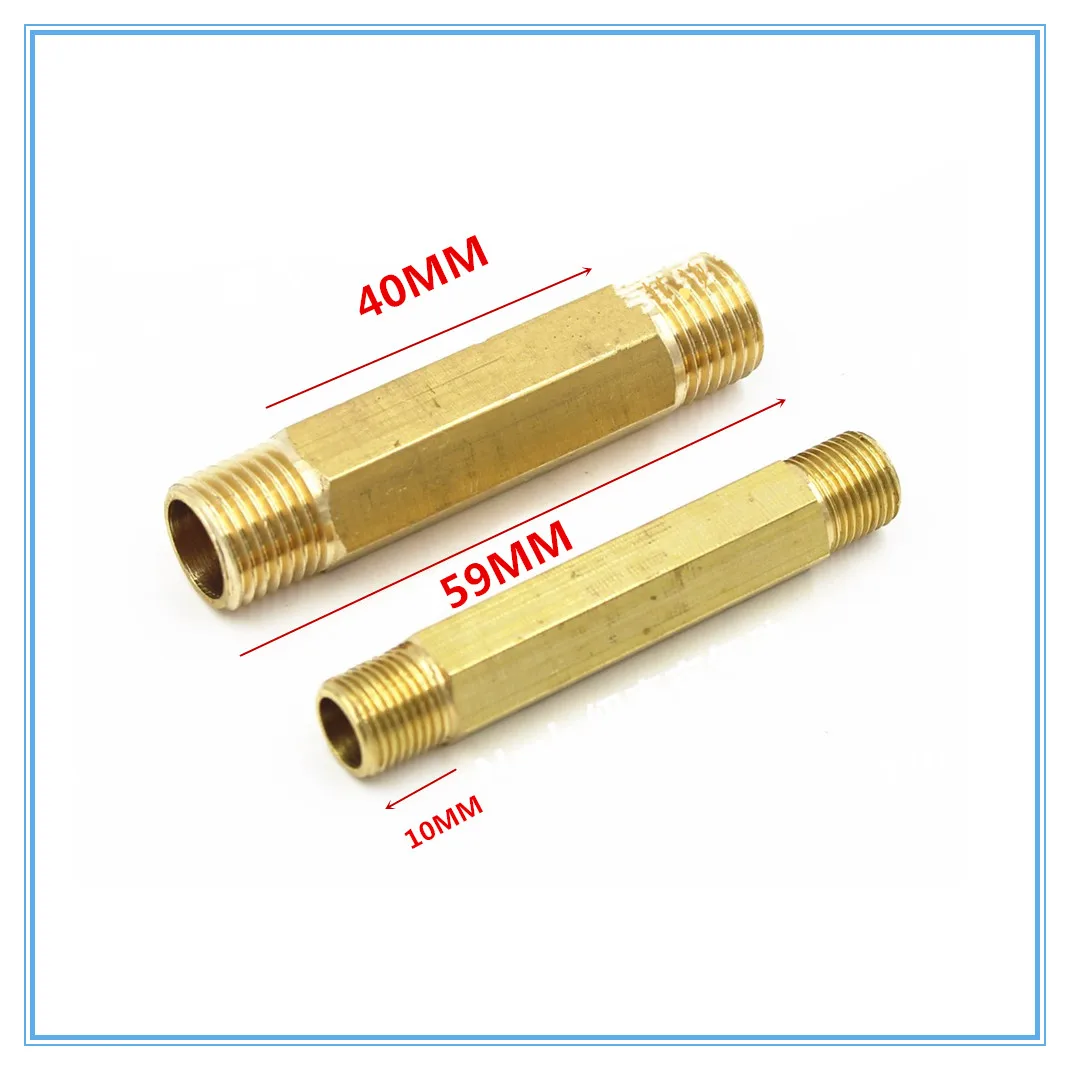 1 шт. латунный фитинг 59 мм Длинный ниппель с G1/" G1/4" G3/" G1/2" Мужской резьбой