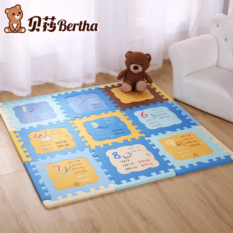 

Multiplication Table EVA Foam Baby Toy Puzzle Play Mat Interlocking Game Exercise Gym Pad Child Kid 30x30x1.2cm 9Pcs+12Border