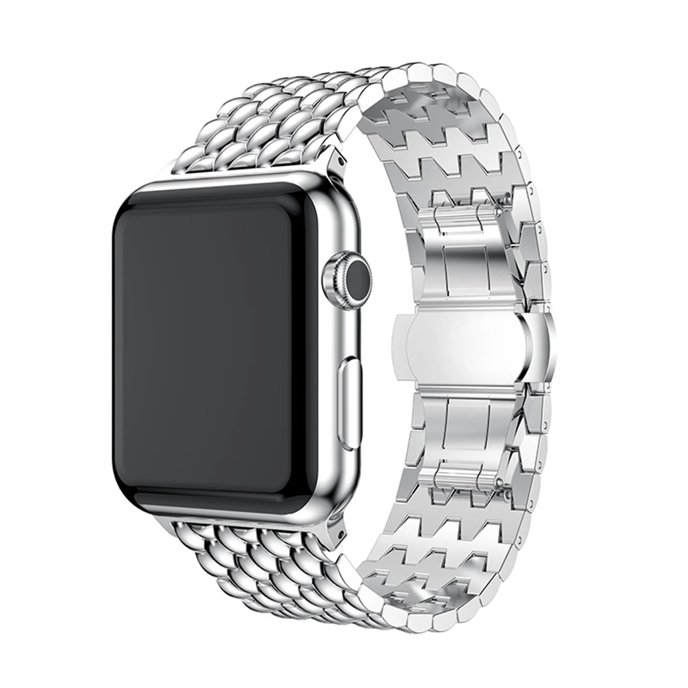 Браслет из нержавеющей стали с бабочками и каплями для часов Apple Watch 38 мм 40 42 44 м