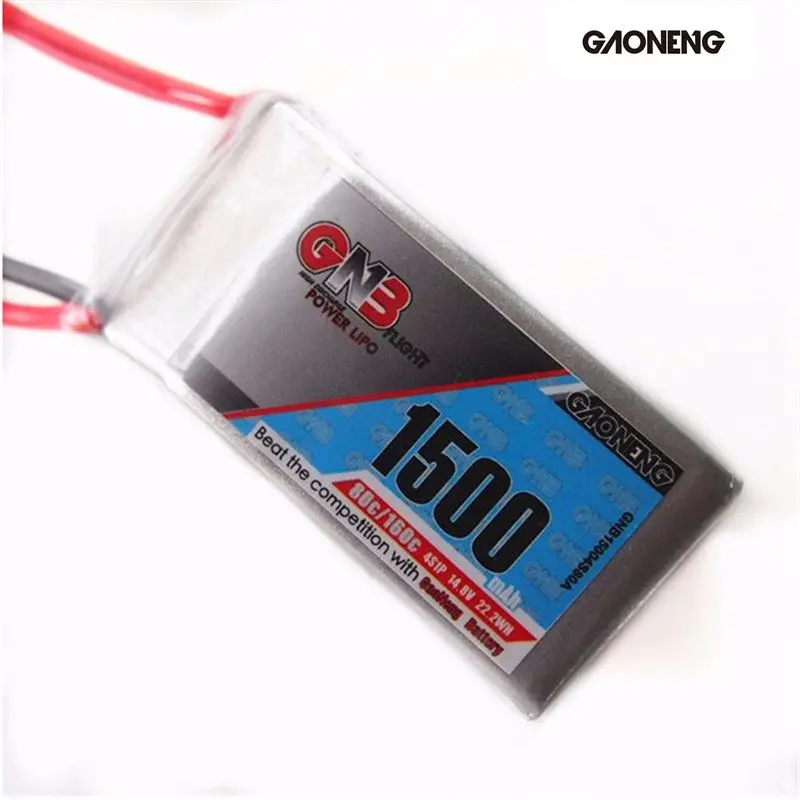

High Quality GAONENG GNB 1500mAh 4S 14.8V 80C/160C Lipo Battery For FPV Racing Quadcopter Multirotor Parts