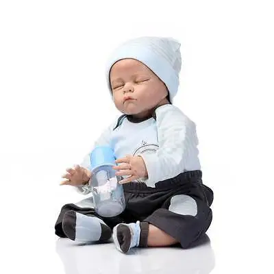 21" Reborn Girls Baby Soft Solid Silicone Realistic Newborn Lifelike Baby Dolls Dolls for Girls