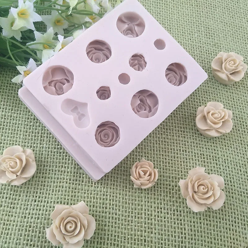 

Multi Sizes Love Rose Shaped Silicone Mould Fondant Cake Decorating Gumpaste Tools Chocolate Candy Baking Pastry Mold K310