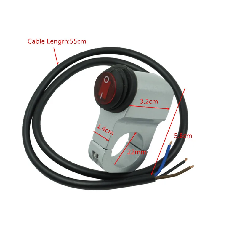 Interruptor de Montagem de Guidão de Motocicleta Interruptor de Montagem de Farol Botão do Botão Luz de Freio 12v à Prova Névoa D'água 22mm 7 - 8 8 Chaves da motocicleta