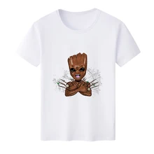 Free shipping New Arrive Summer Unisex Movie Guardians of the galaxy White Milk Silk T-shirt Short-sleeved Shirt Top