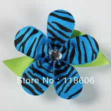С фабрики Зебра Grosgrain ленты лепесток лук со стразами заколки для волос