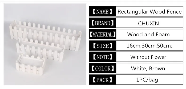 Деревенский прямоугольный деревянный забор с пеной цветочный горшок Цветочная корзина контейнер для растение для домашнего сада вечерние свадебные украшения