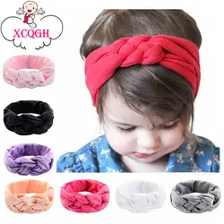 XCQGH детские повязки на голову Хлопок Эластичный Бант для маленьких девочек тюрбан для волос повязка волос обувь девочек 8 цветов
