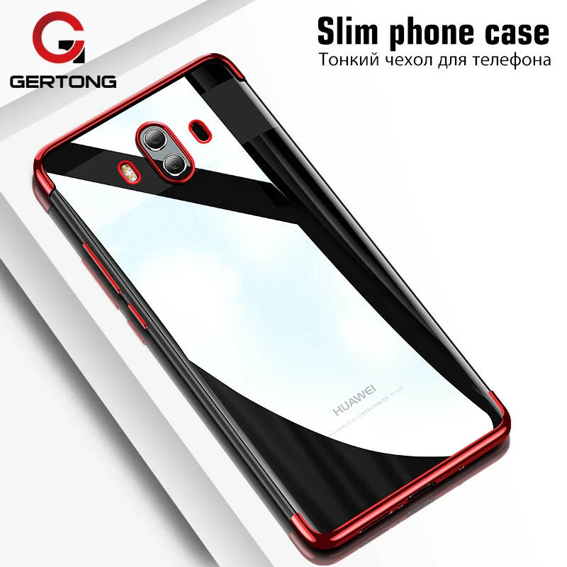 

GerTong Silicone TPU Plating Case For Huawei Honor 9 8 V9 7X P10 Plus P9 P8 Lite 2017 Mate 10 Lite Pro Cover Anti-knock Bag Case