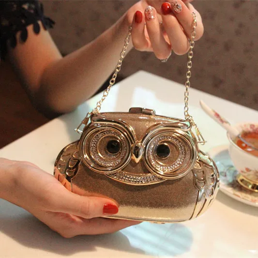 Fashion owl evening bag banquet bag day clutch ladies rhinestone bag mini small women s Cross