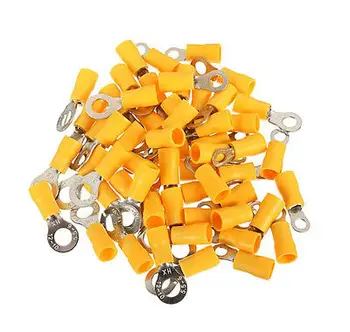 

6mm 12-10 AWG Yellow Ring Insulated Wire Connector Electrical Crimp Terminal