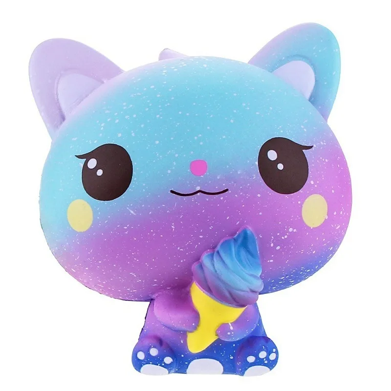 

Galaxy Ice Cream Cat Kitty Squishy Slow Rising Animal Deer Jumbo Strap Soft Squeeze Scented Cake Toy Gift For Kid Anti Stress