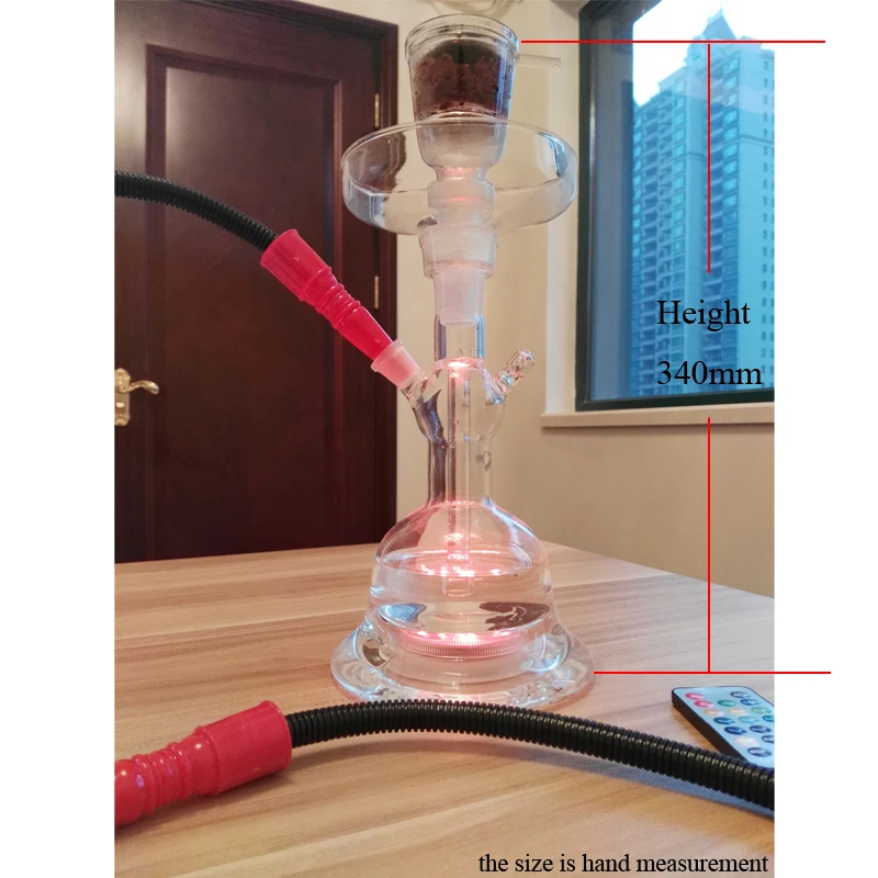 Светодиодный стеклянный прозрачный кальян наргиле для al fakher с водонепроницаемым светодиодный светильник и пультом дистанционного управления chicha nargile классический