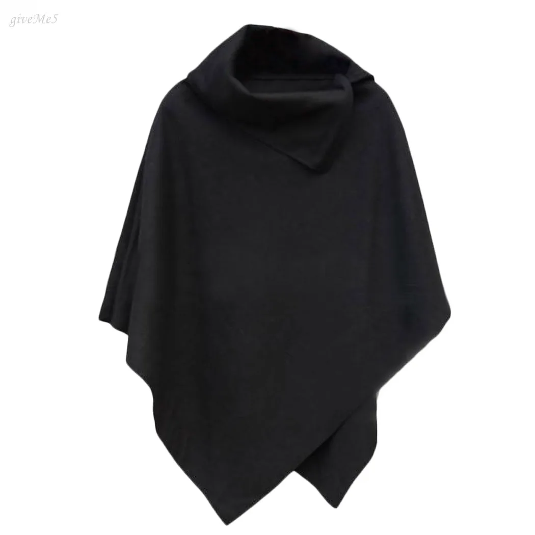 

Fashion Women Stylish Tops Cape Asymmetric Cloak Coat Autumn and WinterWool Blends Coats Outwear