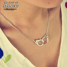 N2039 подвеска "наручники", ожерелье для женщин и мужчин, стимпанк, модное ювелирное изделие, ожерелье для влюбленных, подарок на день Святого Валентина, хит