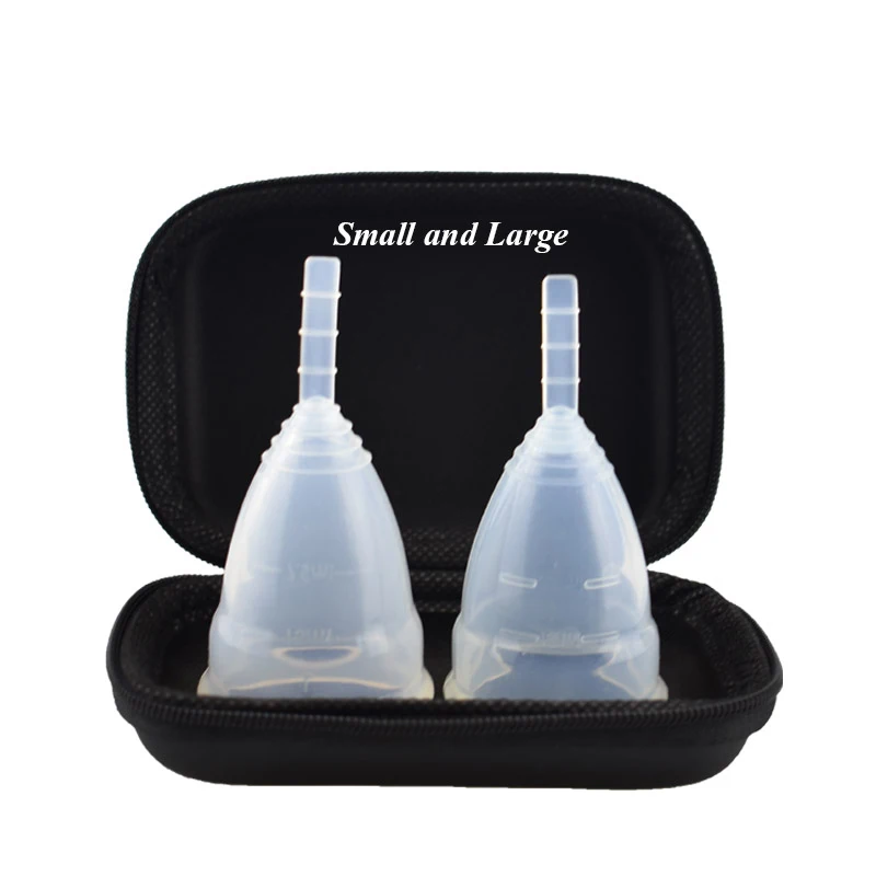 2 шт., Менструальный коллектор, менструальная чашка, медицинская силиконовая чашка для менструалей, Силиконовая медицинская чашка для женщин - Цвет: transparent