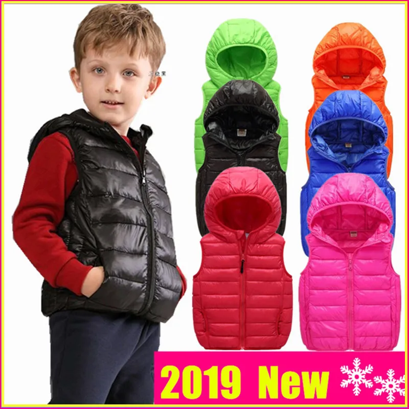 

New Hooded Child Waistcoat Children Outerwear Winter Coats Kids Clothes Warm Cotton Baby Boys Girls Vest For Age 3-14 Years Old