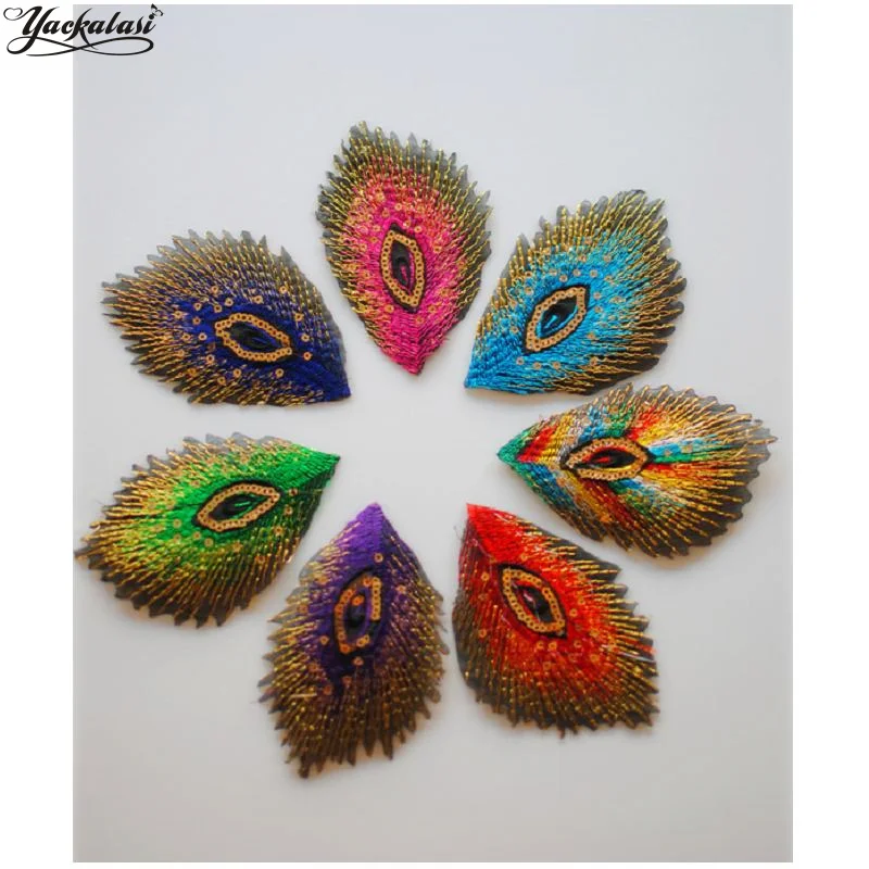 10 шт./Лот аппликация с павлиньим хвостом 5 см х 7 см|iron on|iron on flowersiron applique |