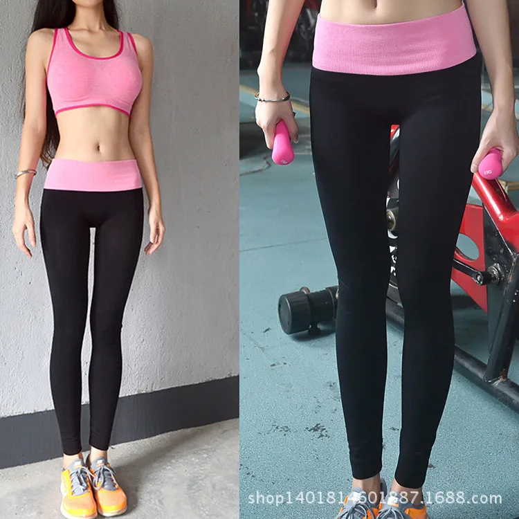 2015 New Sexy Sports Wear Women Sport Trousers Yoga Pants Sweatpants Fitness Gym Black Pants