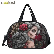 Темные готические панковские дорожные сумки, женские сумки, многофункциональные большие вместительные дорожные сумки для путешествий, Женская Повседневная Сумка-тоут