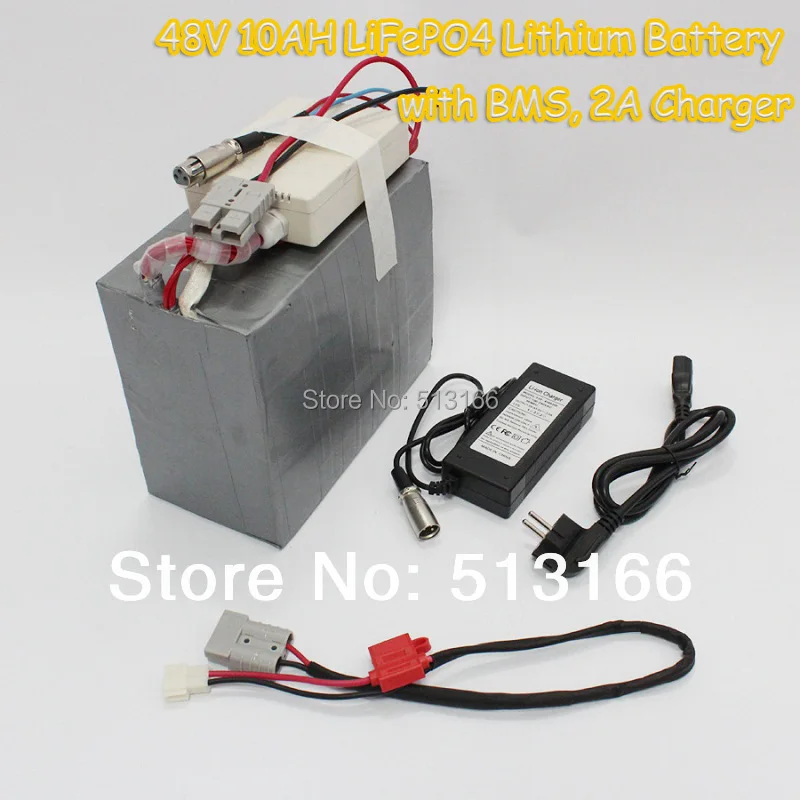 Ebike Battery 48V 10AH LiFePO4 Lithium Battery with BMS, 5A Charger Bike Battery Electric Bicycle Battery For Electric Scooter