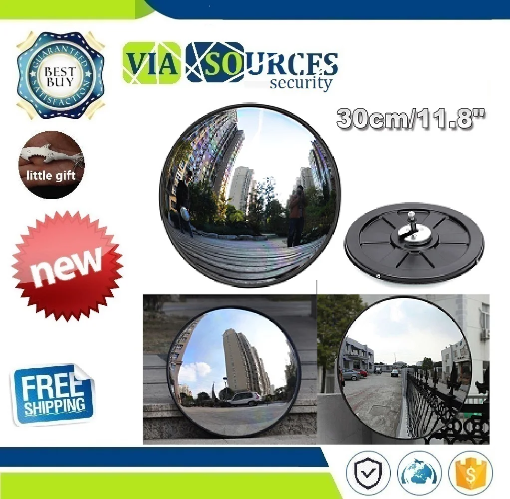 

30cm Wide Angle Security Road Mirror Curved for Indoor Burglar Outdoor Safurance Roadway Safety Traffic Signal Convex Mirror