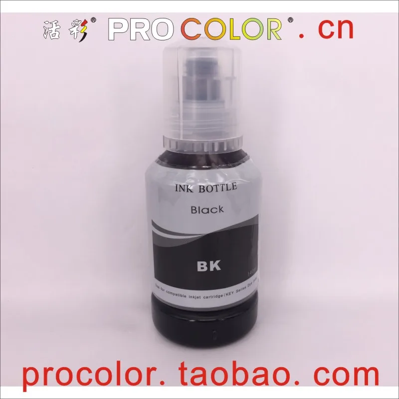 001 002 103 106 502 504 512 BK, пигментные чернила цвет чернил на основе красителя пополнения чернил комплект для Epson EcoTank чернила L4150 L4160 L6160 L7160 L7180 принтер - Цвет: 140ML-Black-Dye ink
