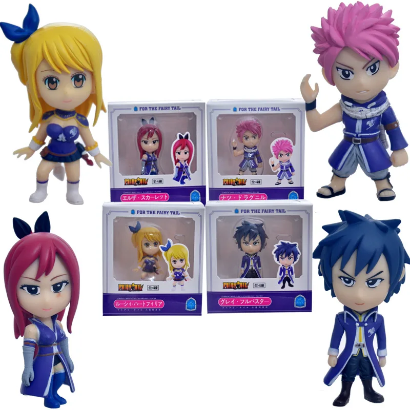 

Fairy Tail PVC Action Figure Toys 4pcs/lot 8cm Boxed Figurine Model Toy Gift