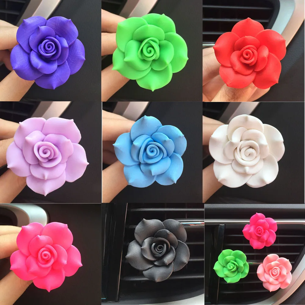 

Car Soft Sottery Flower Air Outlet Fragrant Perfume Clip Freshener Diffuser Scent Air Purifier In The Car Car-styling