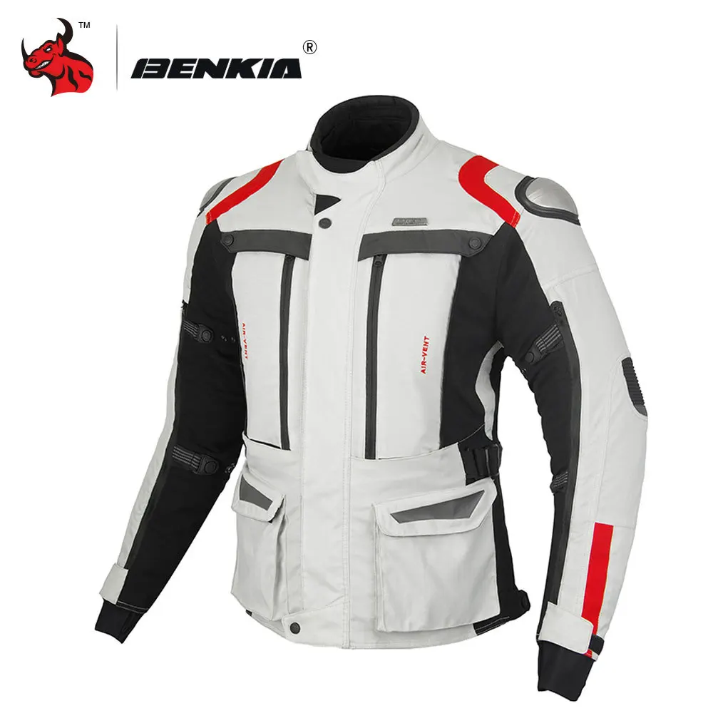 BENKIA JD80 мотоциклетная мужская куртка мотокросса байкерская куртка для верховой езды ветрозащитная Водонепроницаемая мотоциклетная одежда Campera защитное снаряжение - Цвет: Gray