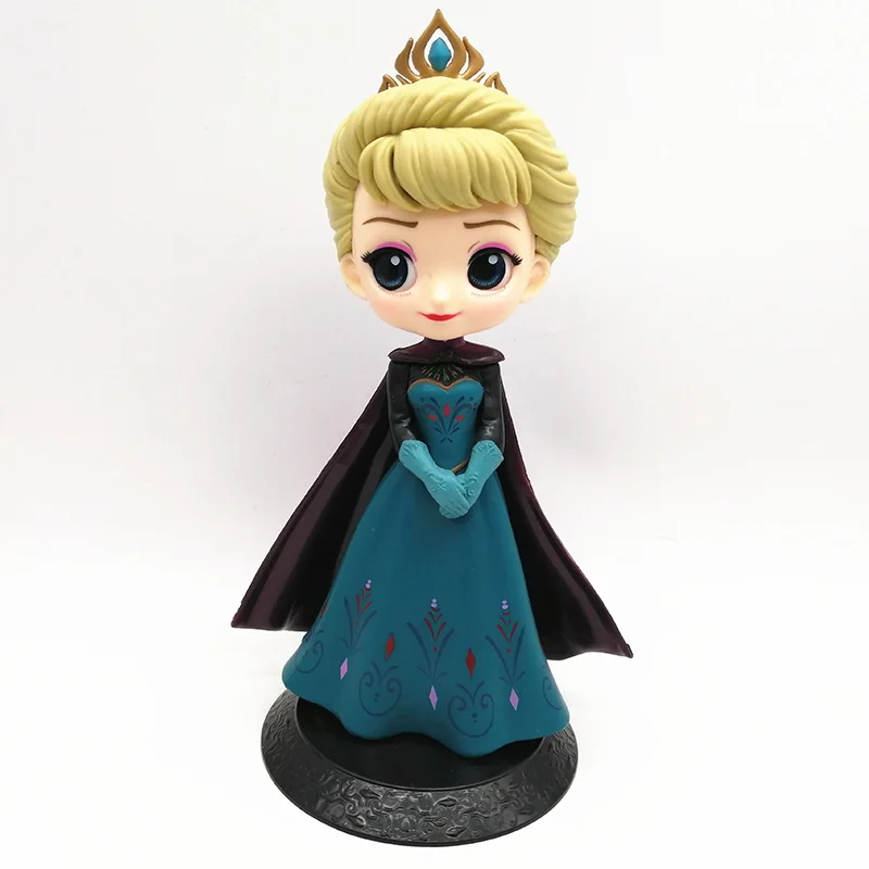 A Disney 2 шт. Q Posket снежная королева эльза и анна фигурки игрушки куклы Aurore пвх аниме куклы фигурки коллекционная модель детские игрушки 15-17 см - Цвет: A