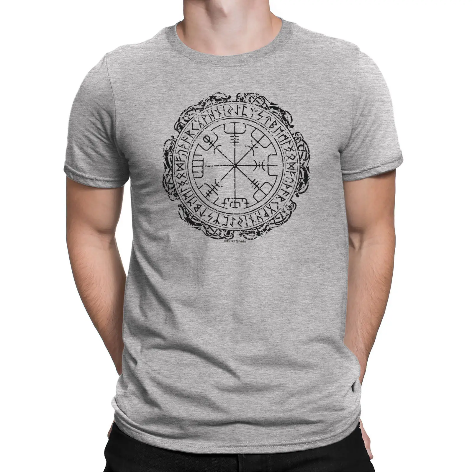 Vegvisir компас символ Мужская футболка с викингом Исландская Руна нордическая