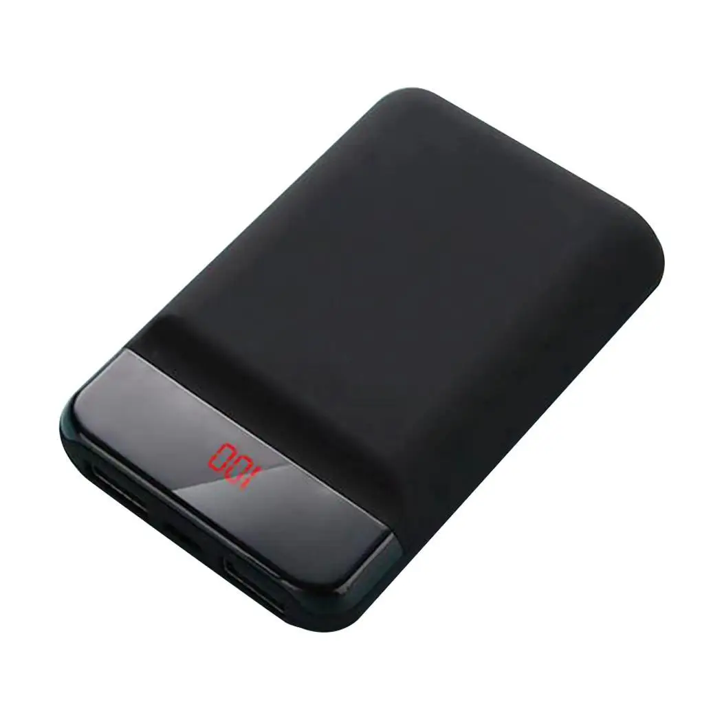Мини 10000 мАч банк питания цифровой внешний аккумулятор комплект для мобильного телефона зарядное устройство повербанк для Xiaomi iPhone samsung подарки - Цвет: black