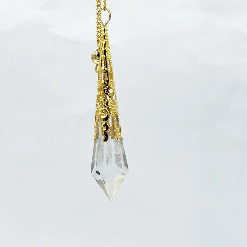 Стеклянный колокольчик кулон женский рейки маятник натуральный камень амулет лечебная подвеска-кристалл медитация шестиугольные маятники для