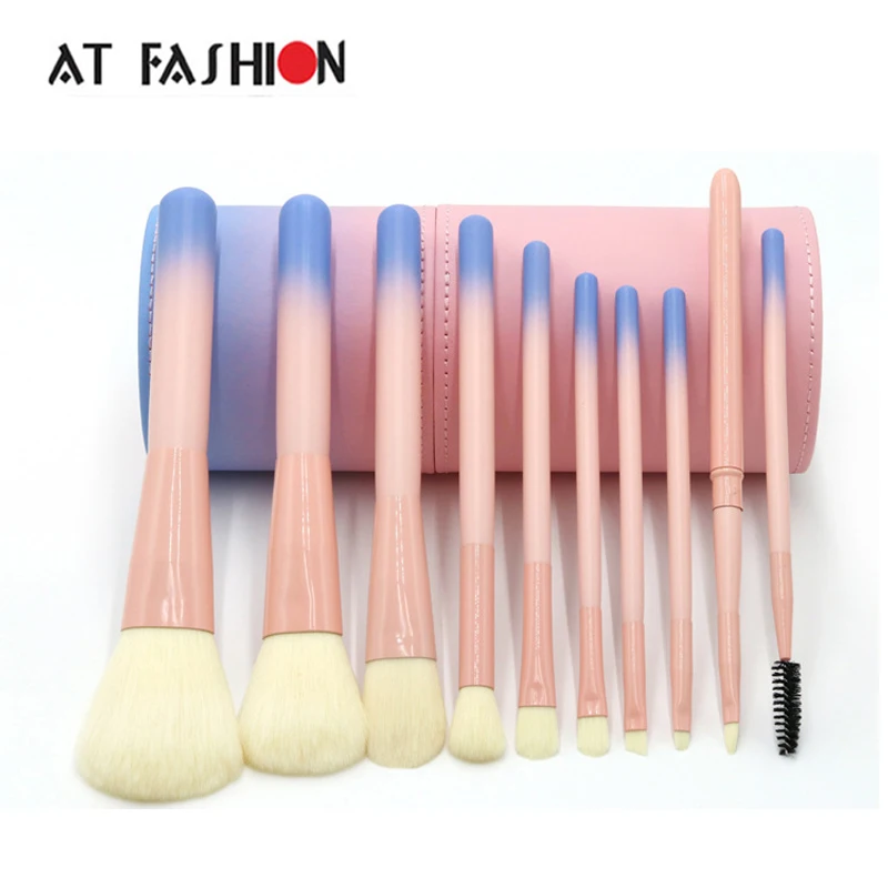 AT FASHION 10 PCS Pink Makeup Brushes Professional Makeup Brush Set ...