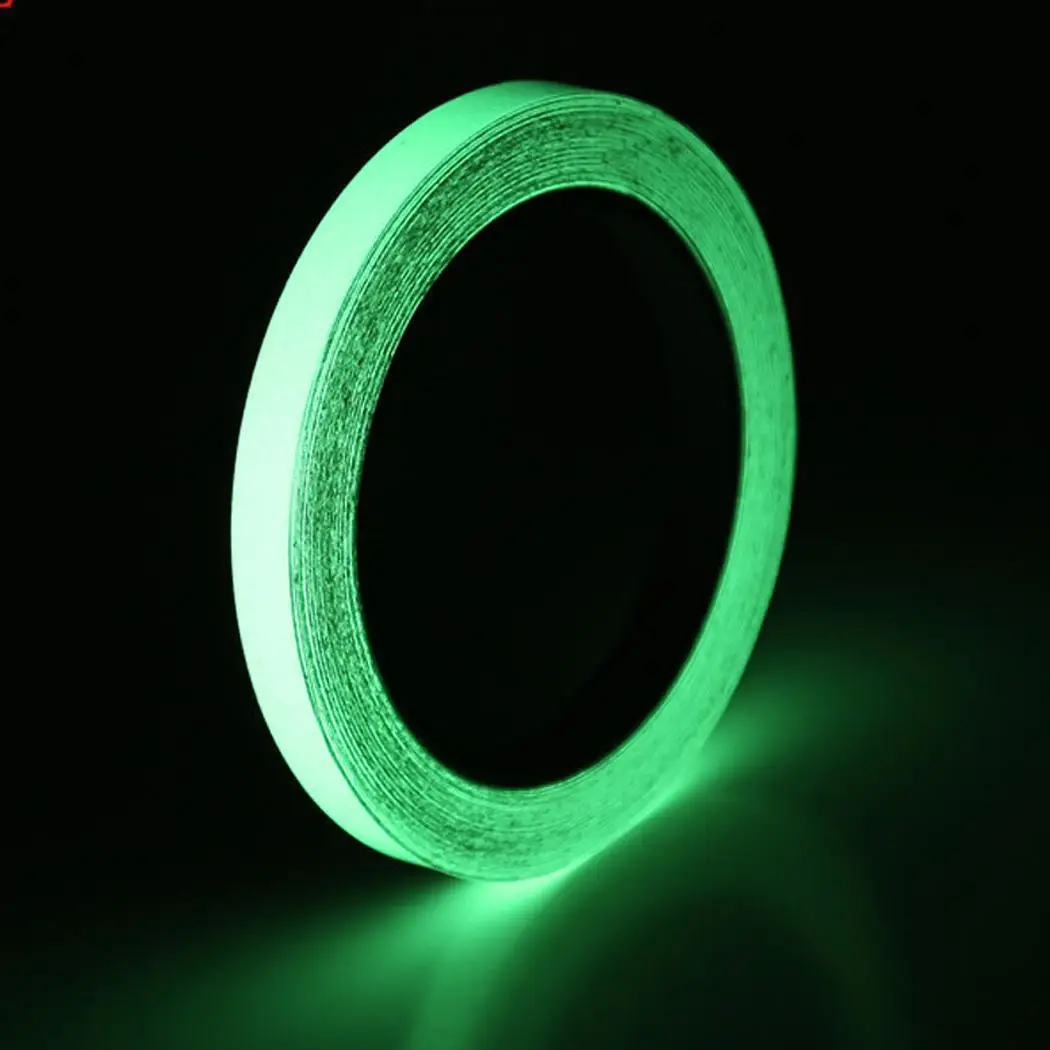 1 рулон 10 м высокая яркость зеленая светящаяся лента самоклеющиеся самоклеящиеся флуоресцентные ленты для ночного видения Светящиеся в темноте Предупреждение безопасности