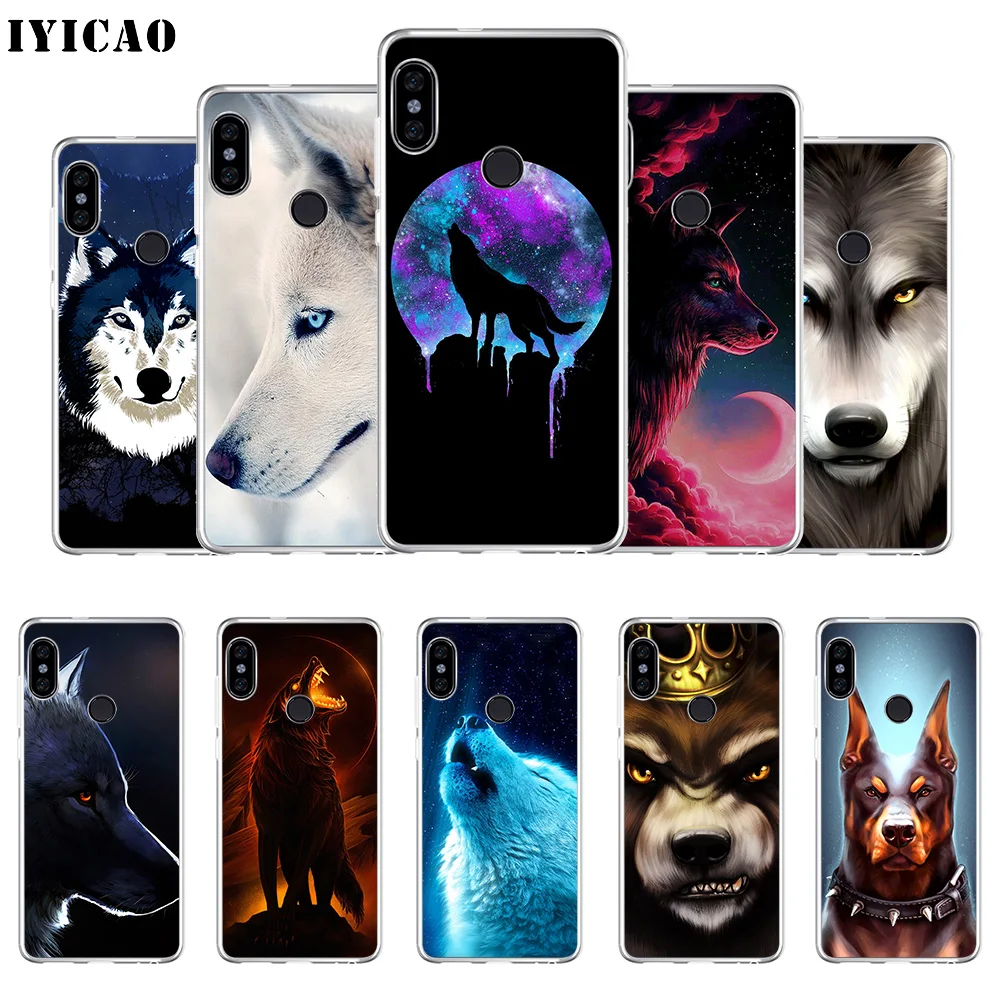 Мягкий силиконовый чехол для телефона IYICAO Animal Wolf Xiaomi Mi 9 8 SE 6 A1 A2 Lite F1 MIX2S MIX3 TPU |