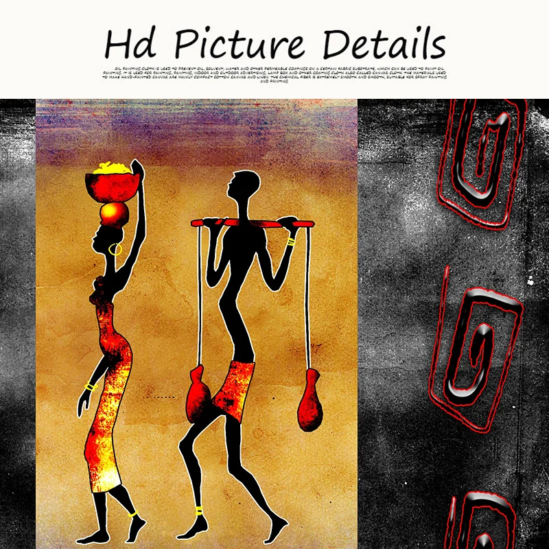 Абстрактная Африканская женщина мужчина Рабочая фигура картина маслом на холсте плакаты и принты Куадрос искусство на стене картина для гостиной