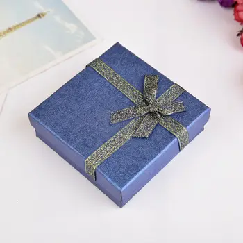 

MJARTORIA 1PC Square Bowknot Jewelry Box Fashion Gift Boxes Boxes For Earrings Rings Necklaces Jewelry Display Storage 9x9x3cm