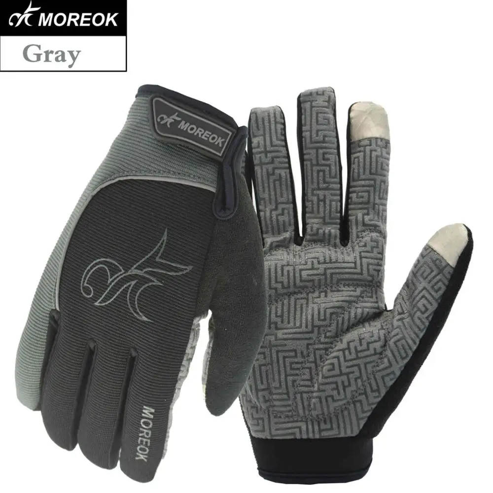 MOREOK крытые и уличные спортивные зимние велосипедные перчатки - Цвет: Gray