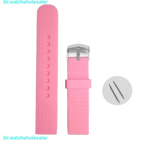 20mm Touching Pink Silicone Jelly Rubber Ladies Watch Band Straps WB1053A20JB