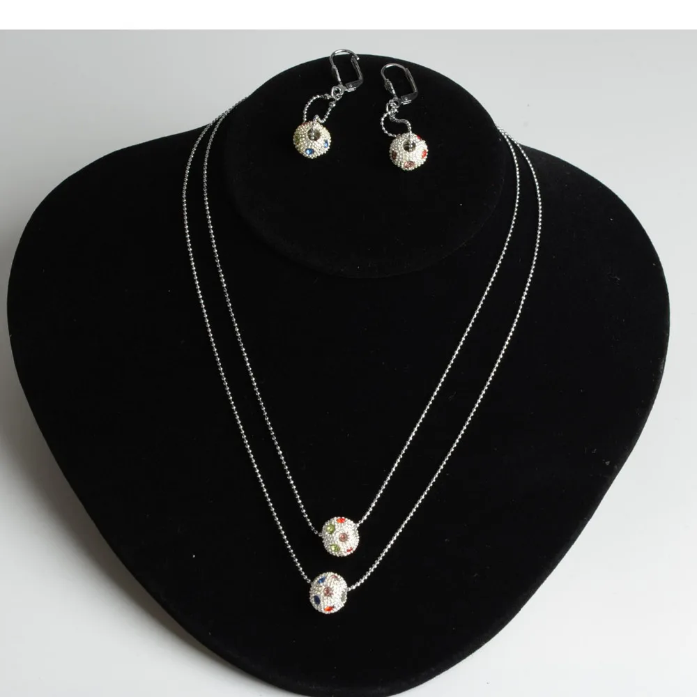 Дизайн, круглая металлическая бусины для комбинирования ювелирный набор серьги ожерелье романтическая Женская красочная бижутерия подарок