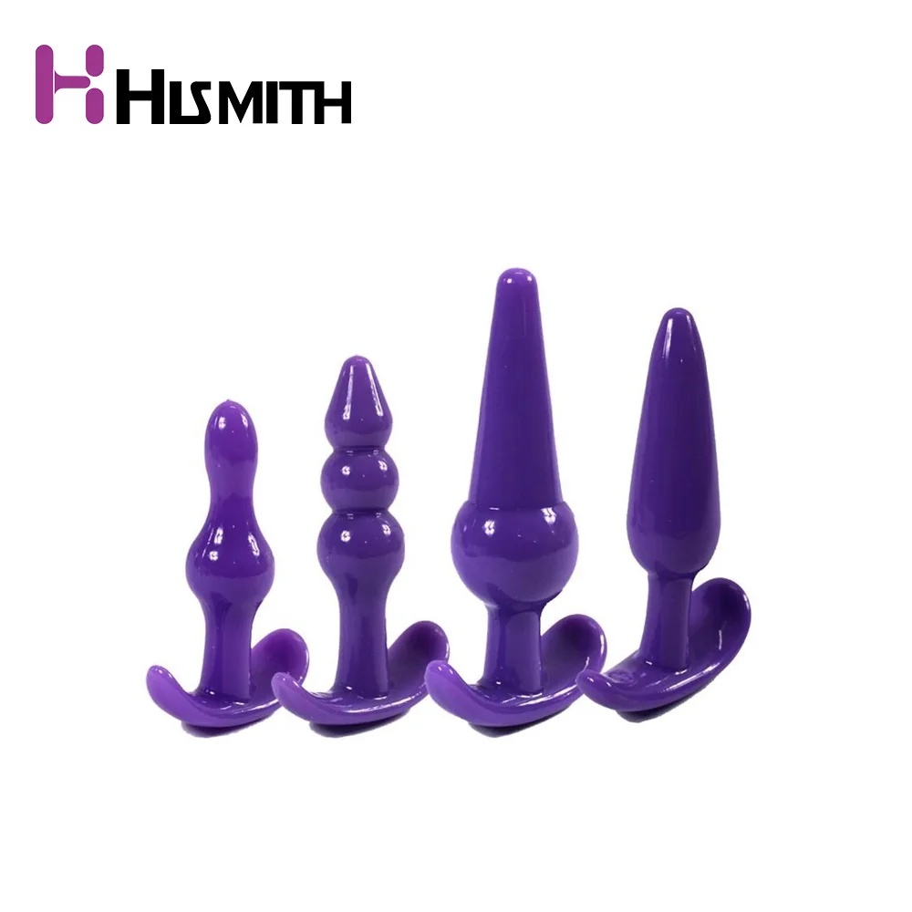 4pcs Purple Silicone Anal Sex Toys Beads Butt Plugs Ball G-spot Female Masturbation Adult Products For Women |