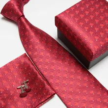 Мужской формальный коммерческий свадебный галстук запонки карман полотенце Подарочная коробка набор белый воротник 1201-19