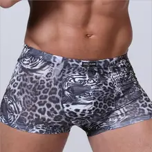 3 шт./лот, леопардовое Мужское нижнее белье, шелковые мужские шорты, сексуальные трусы для мужчин, боксеры, Homme cueca, боксеры, Calzoncillos bokserki 408